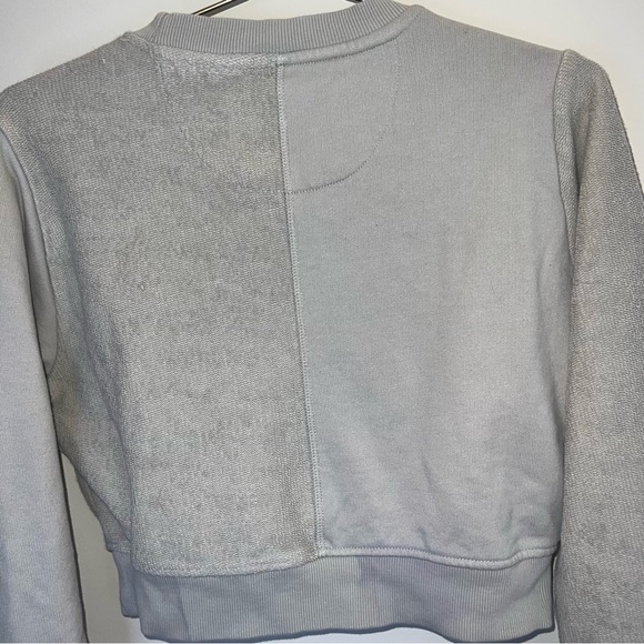 SikSilk Cropped Sweatshirt Greige Colorblock Logo Pullover US 6 - Picture 8 of 11